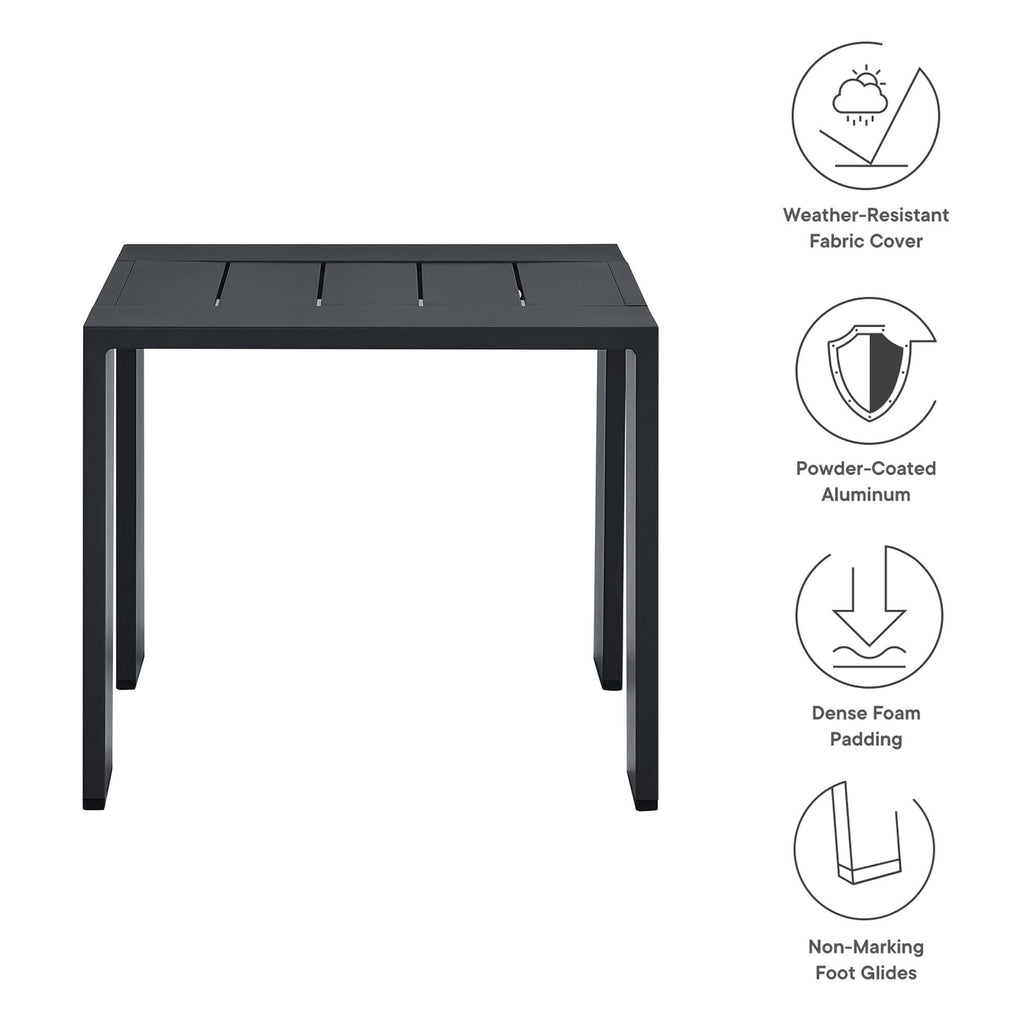 Tahoe Outdoor Patio Powder-Coated Aluminum End Table - Gray