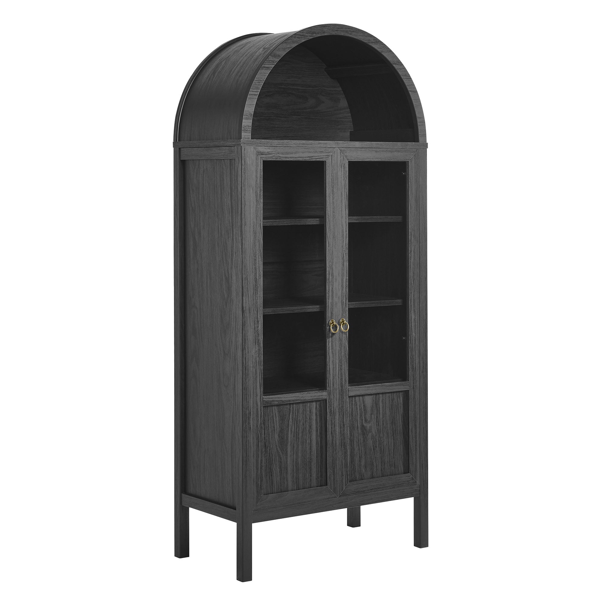 Tessa Tall Arched Storage Display Cabinet - Black