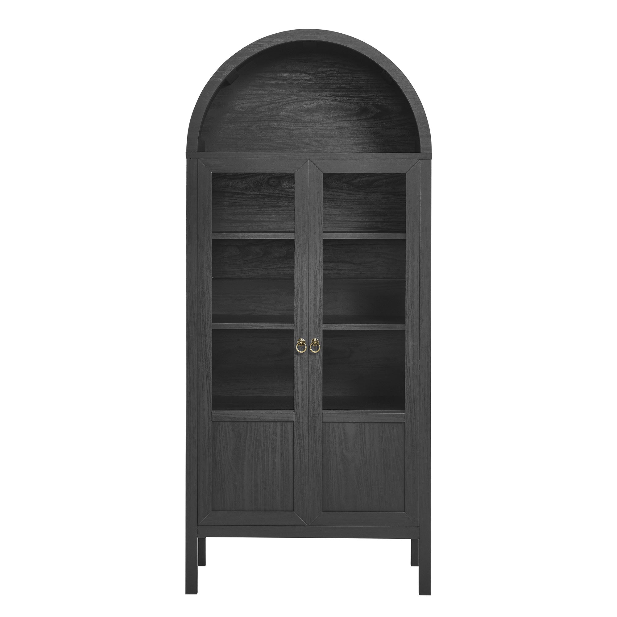 Tessa Tall Arched Storage Display Cabinet - Black