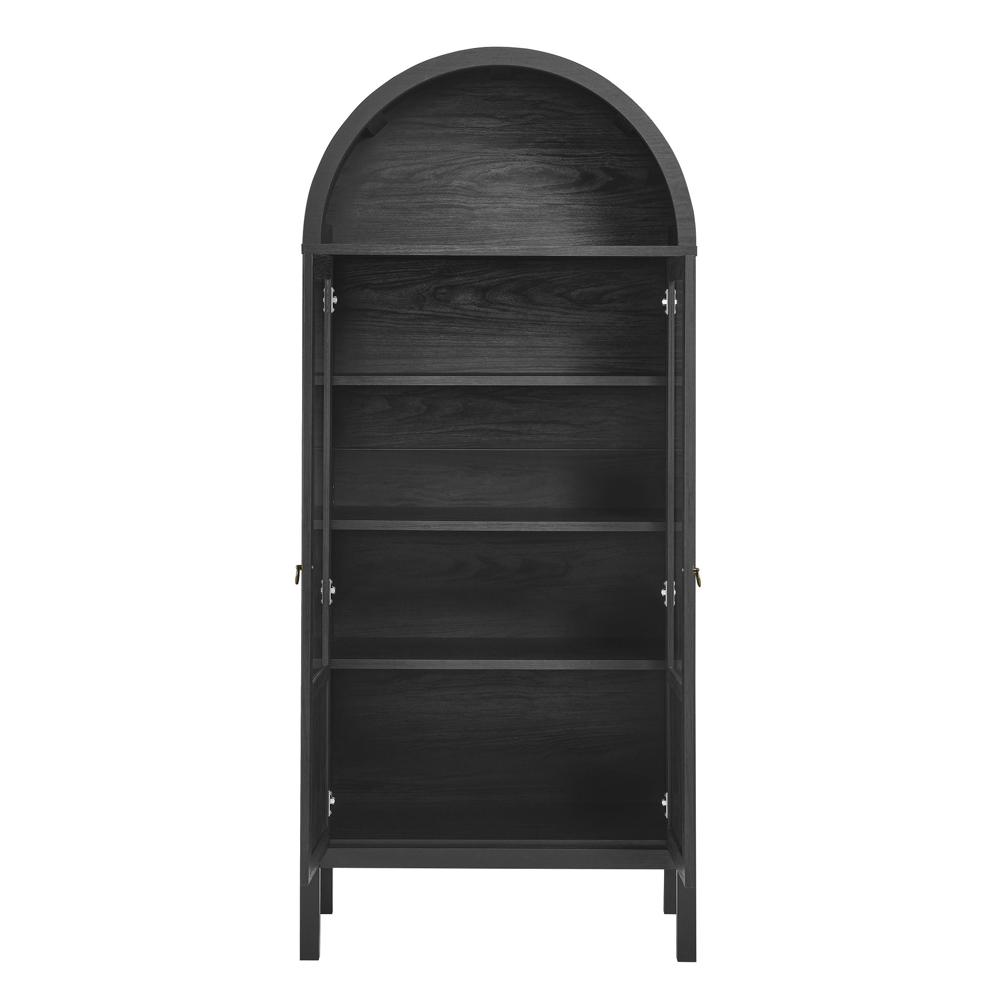 Tessa Tall Arched Storage Display Cabinet - Black