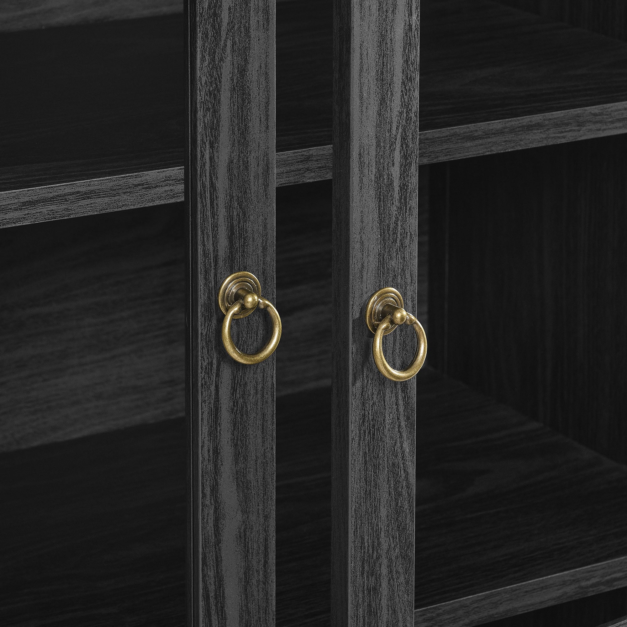 Tessa Tall Arched Storage Display Cabinet - Black