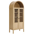 Tessa Tall Arched Storage Display Cabinet - Oak