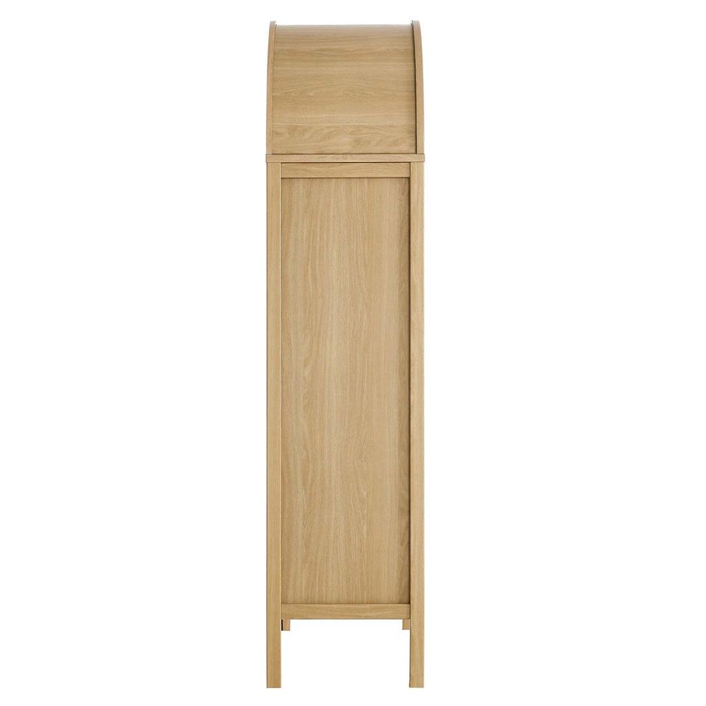 Tessa Tall Arched Storage Display Cabinet - Oak