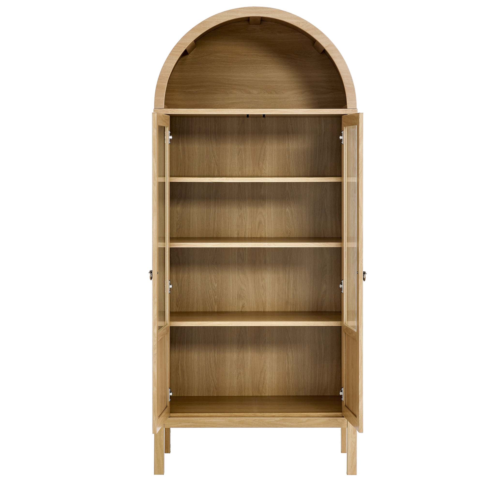 Tessa Tall Arched Storage Display Cabinet - Oak