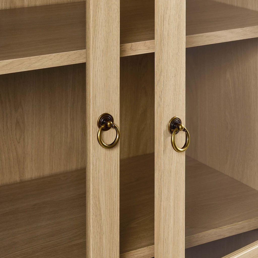 Tessa Tall Arched Storage Display Cabinet - Oak