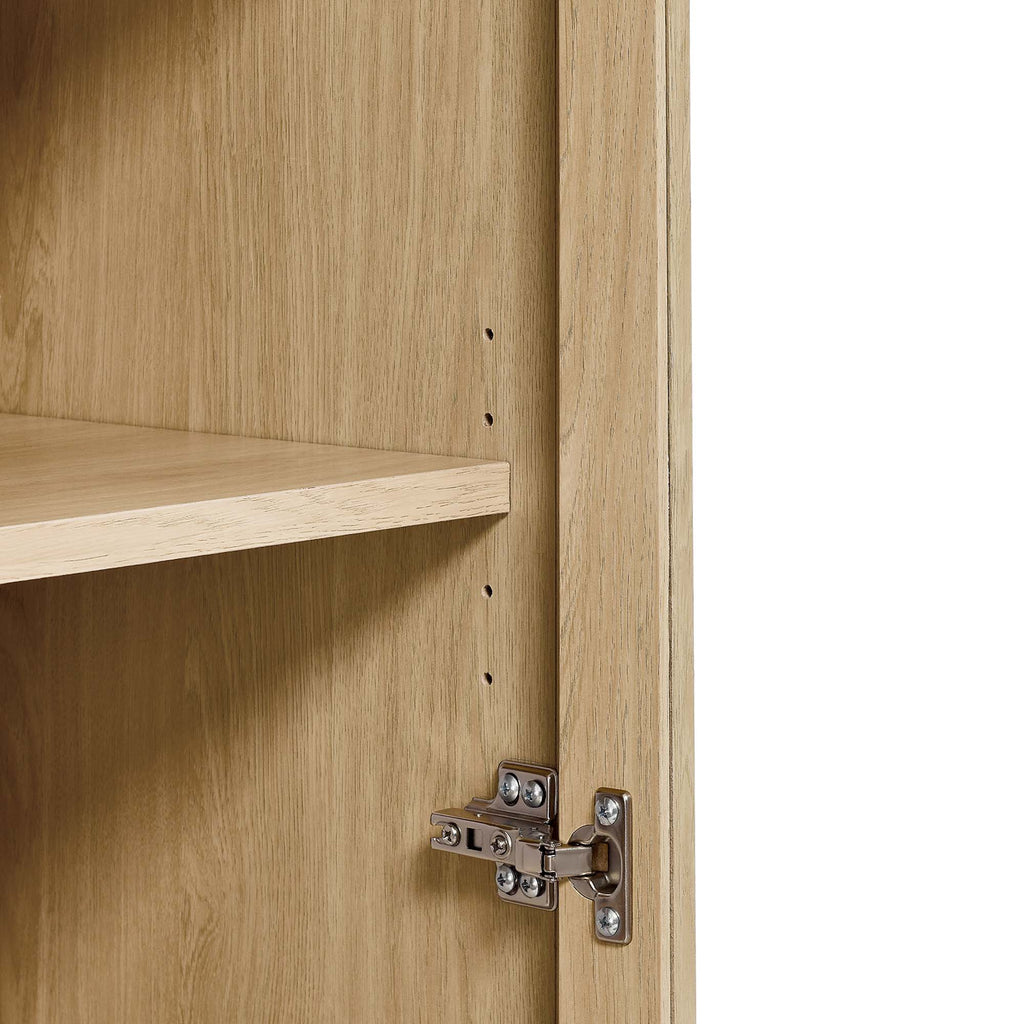 Tessa Tall Arched Storage Display Cabinet - Oak