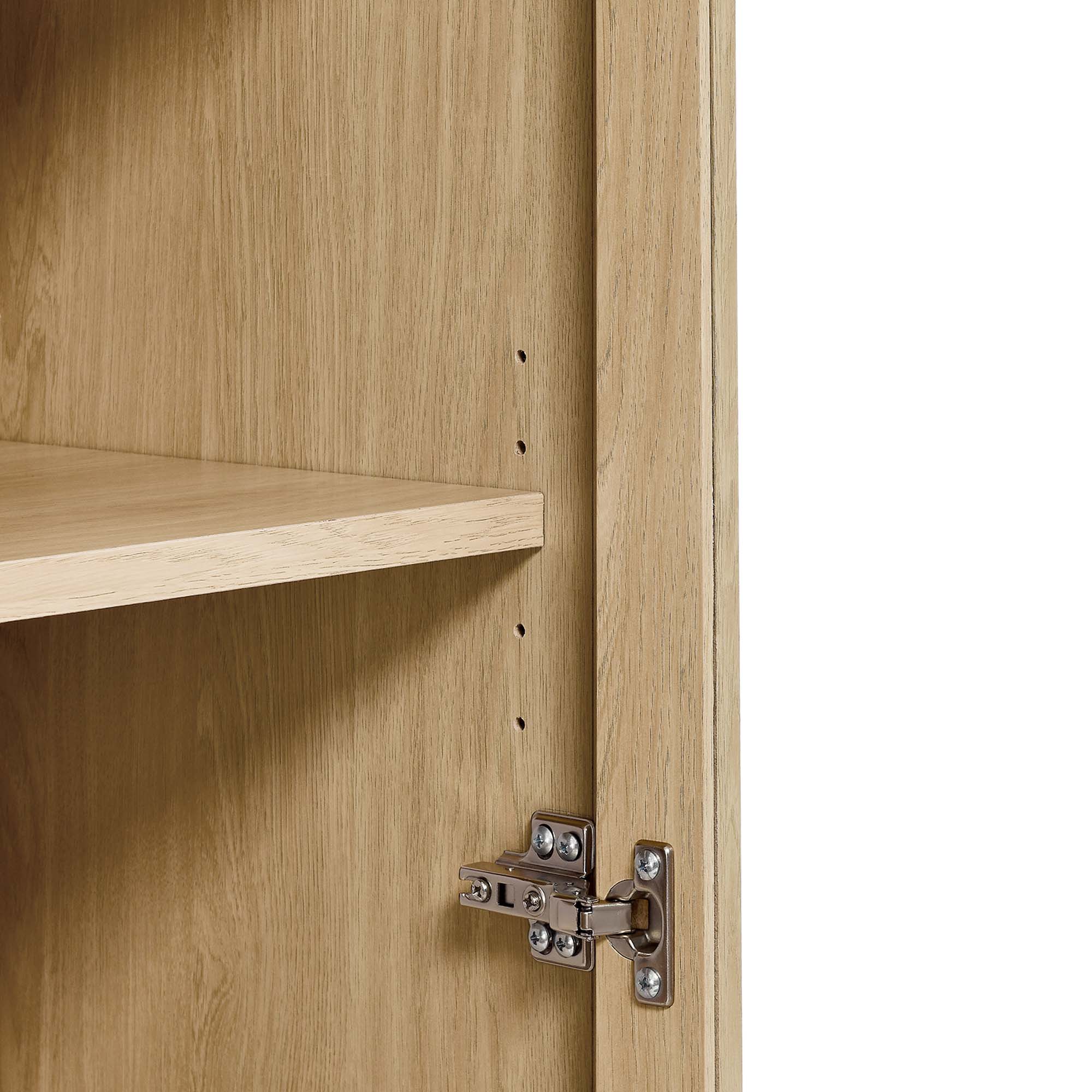 Tessa Tall Arched Storage Display Cabinet - Oak