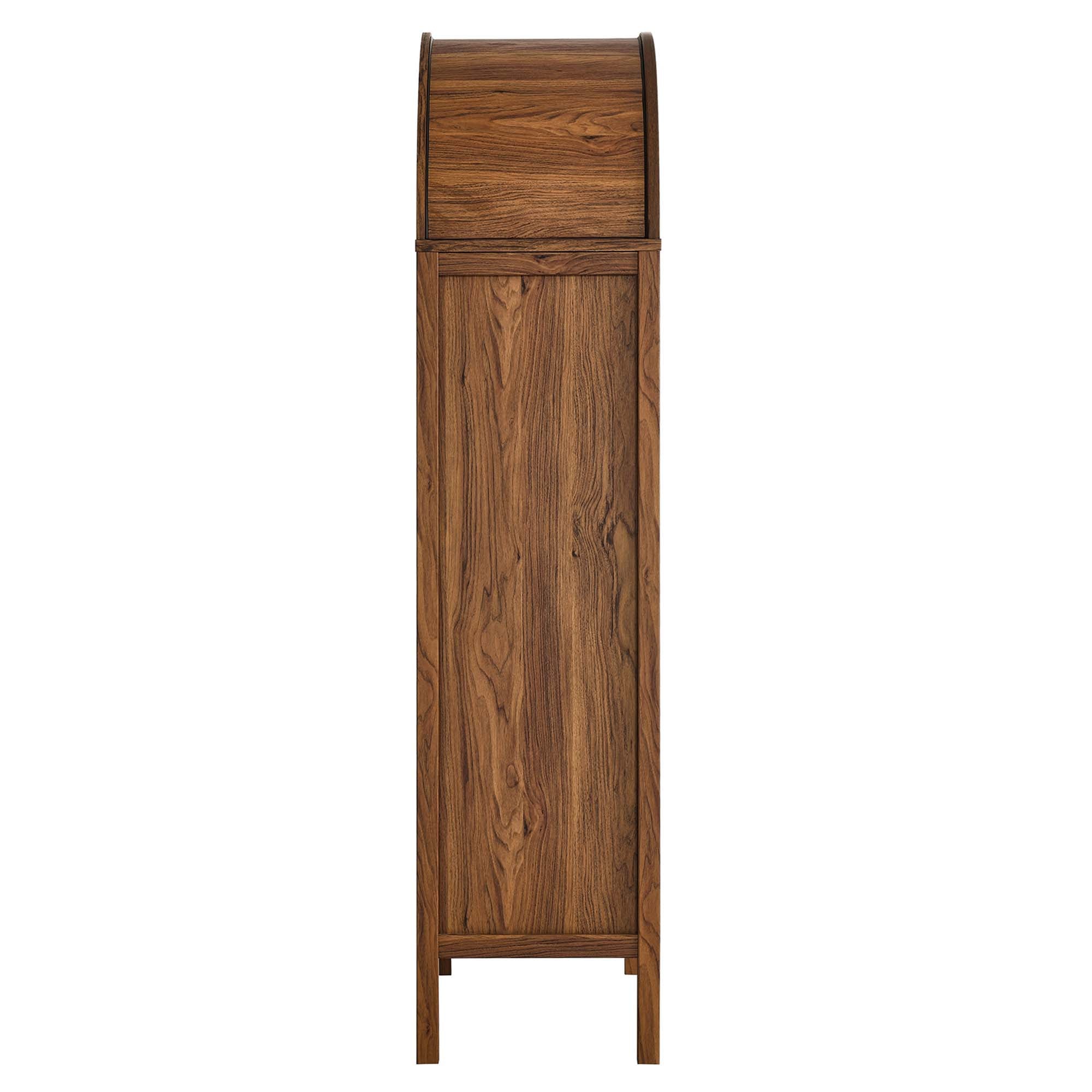 Tessa Tall Arched Storage Display Cabinet - Walnut