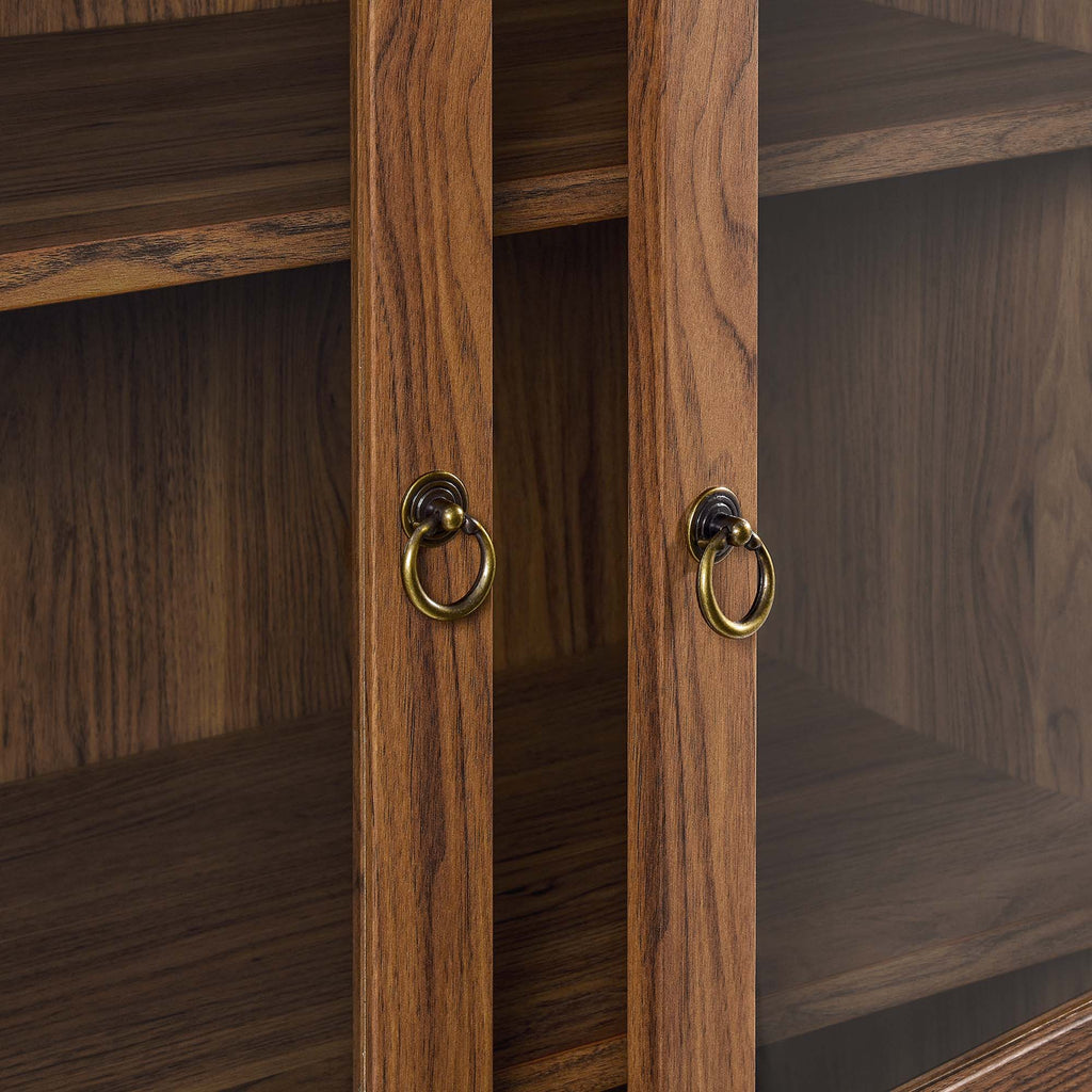 Tessa Tall Arched Storage Display Cabinet - Walnut