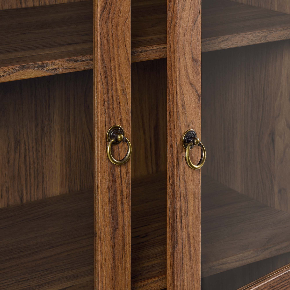 Tessa Tall Arched Storage Display Cabinet - Walnut