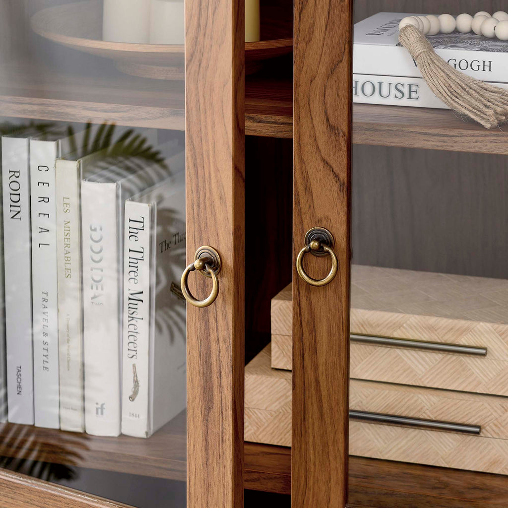 Tessa Tall Arched Storage Display Cabinet - Walnut