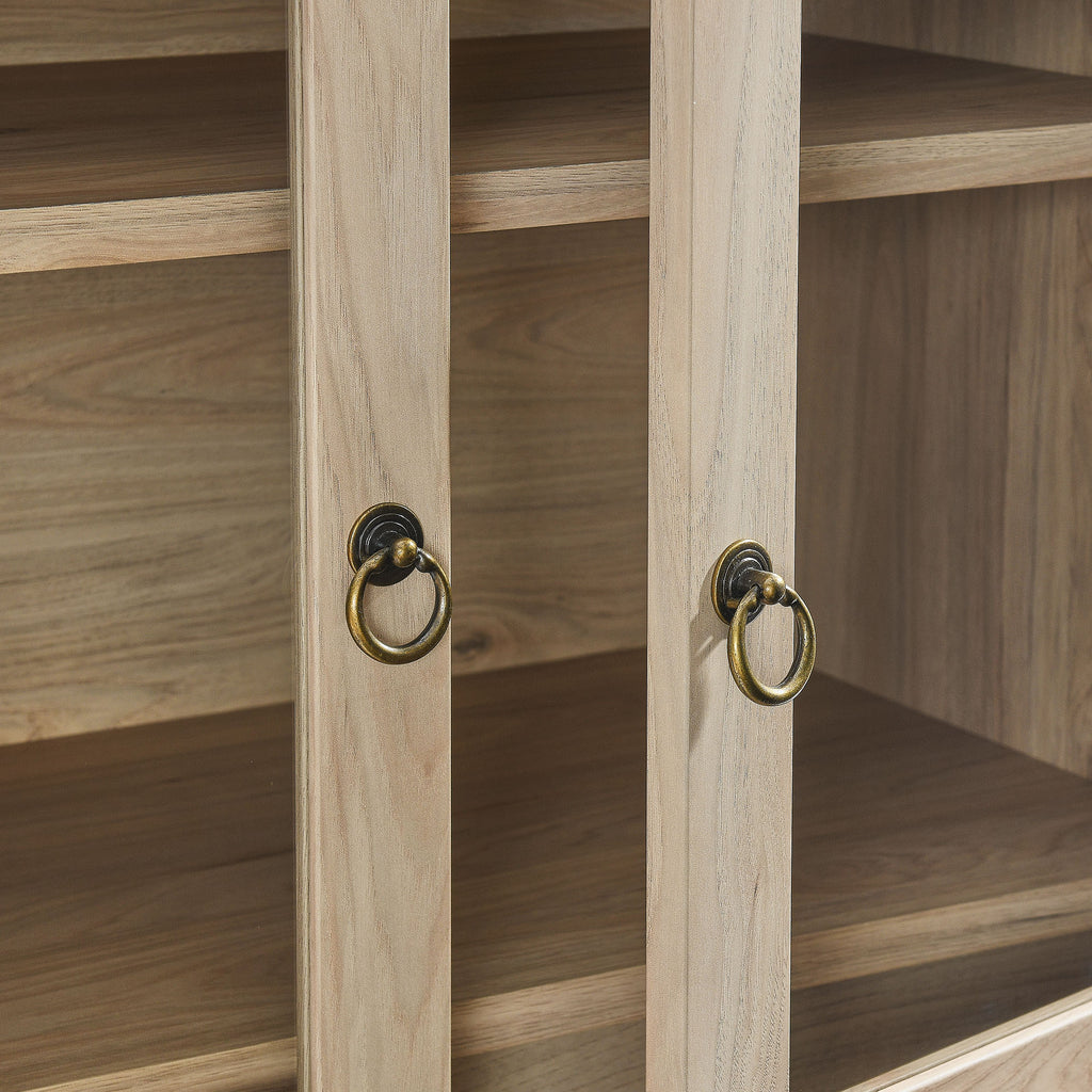 Nolan Tall Arched Storage Display Cabinet - Light Oak