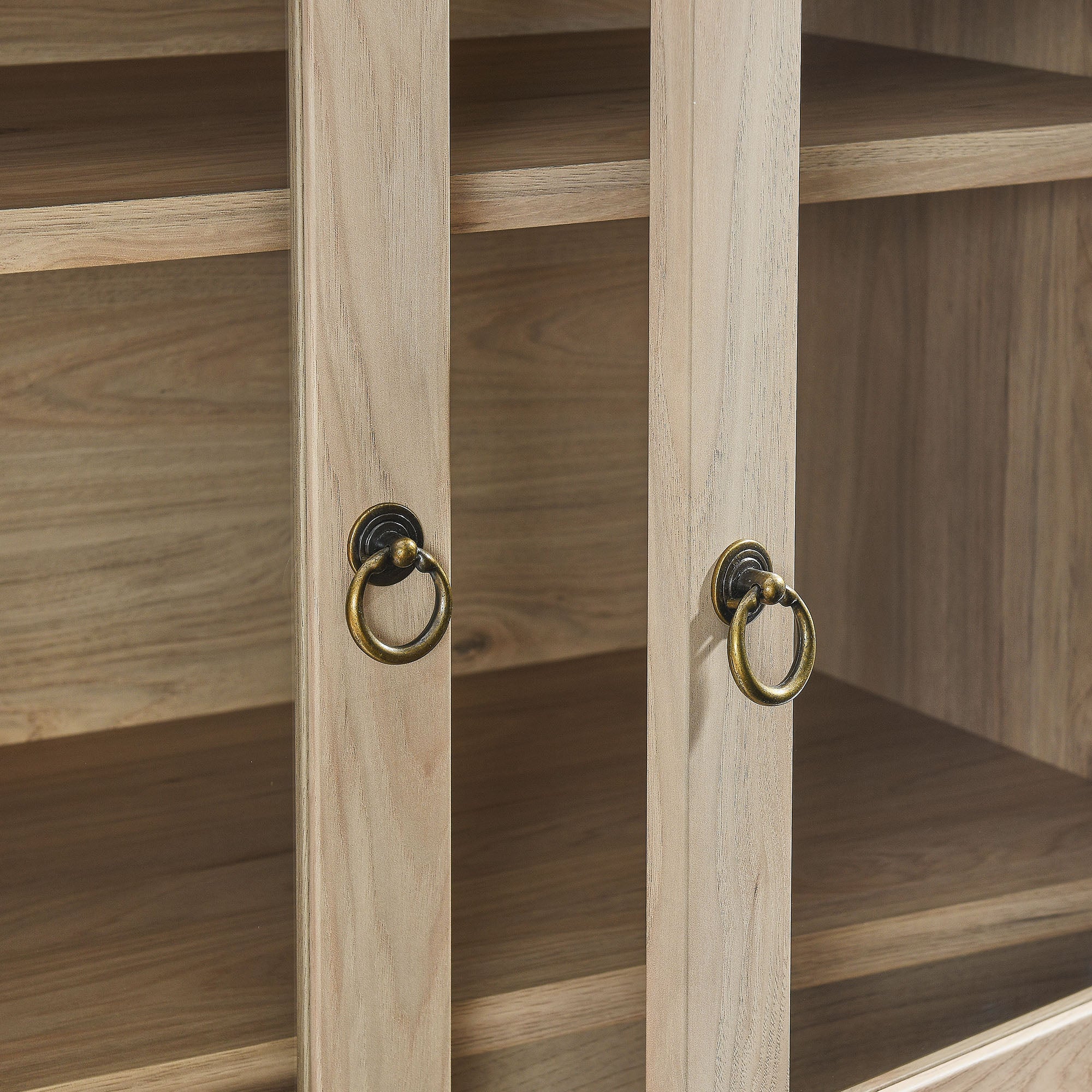 Nolan Tall Arched Storage Display Cabinet - Light Oak