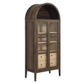 Nolan Tall Arched Storage Display Cabinet - Walnut Hickory