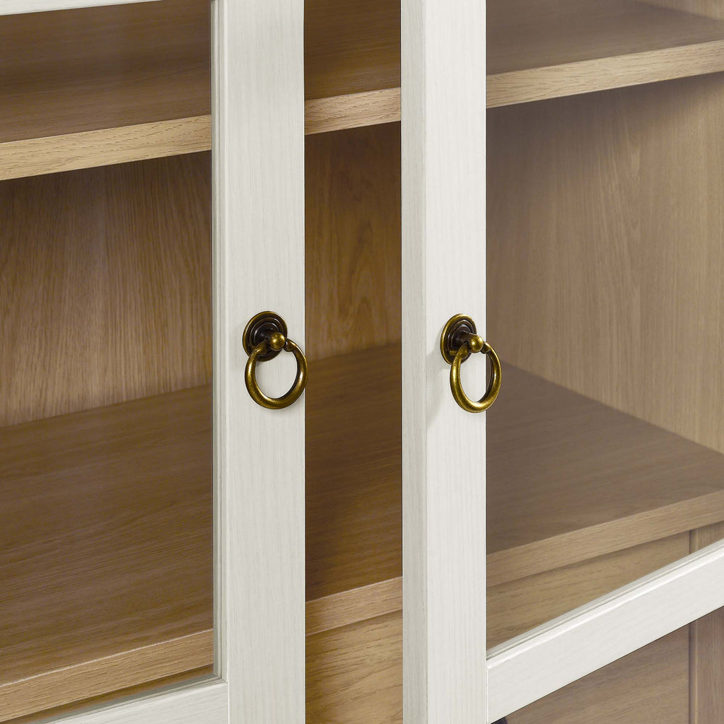 Nolan Tall Arched Storage Display Cabinet - White Oak