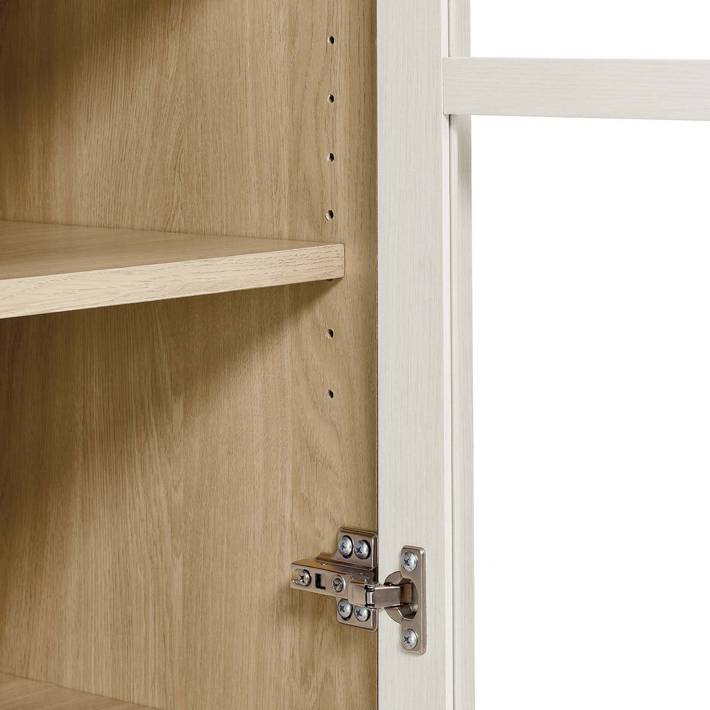Nolan Tall Arched Storage Display Cabinet - White Oak
