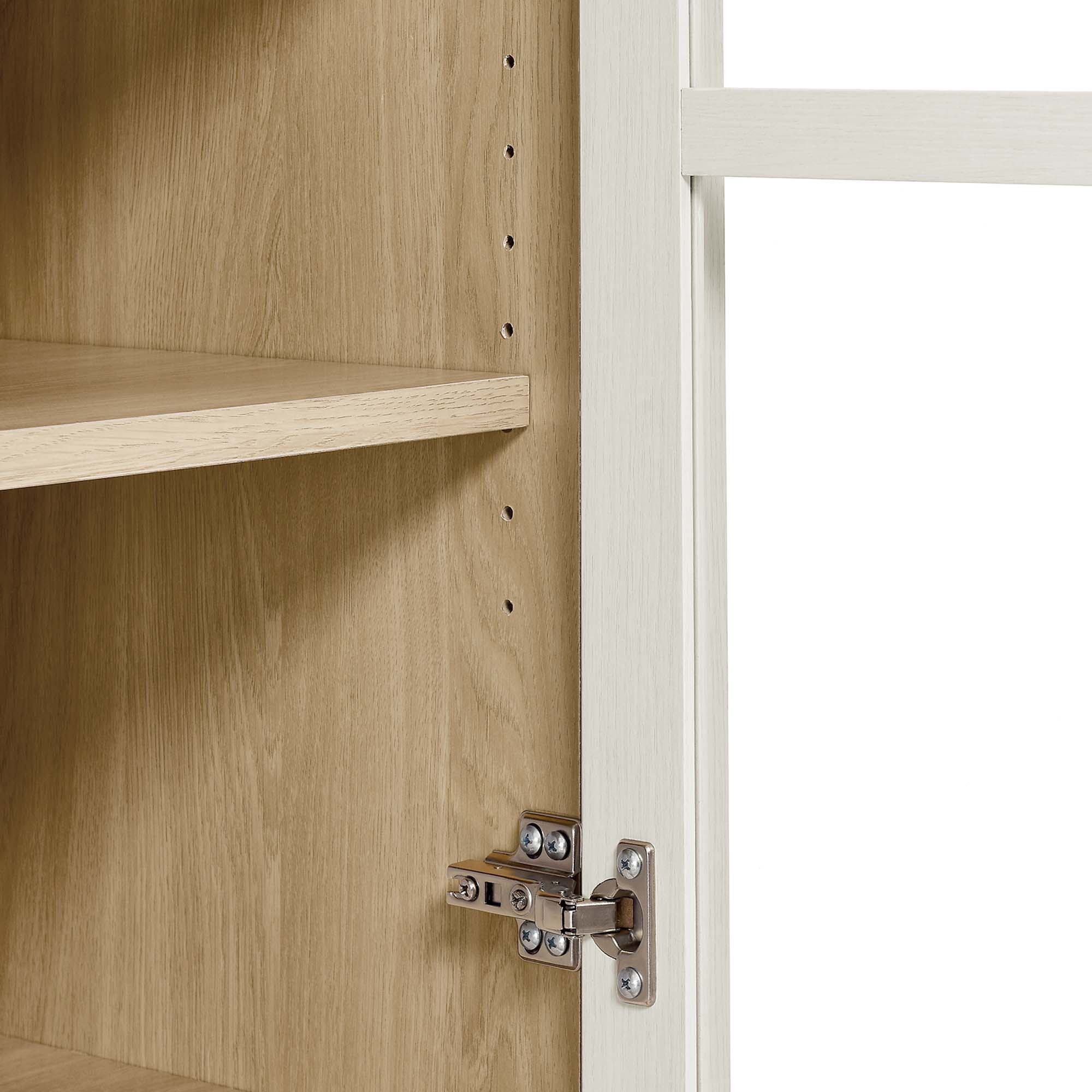 Nolan Tall Arched Storage Display Cabinet - White Oak