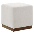 Tilden 17" Square Boucle Upholstered Ottoman - Cloud Walnut