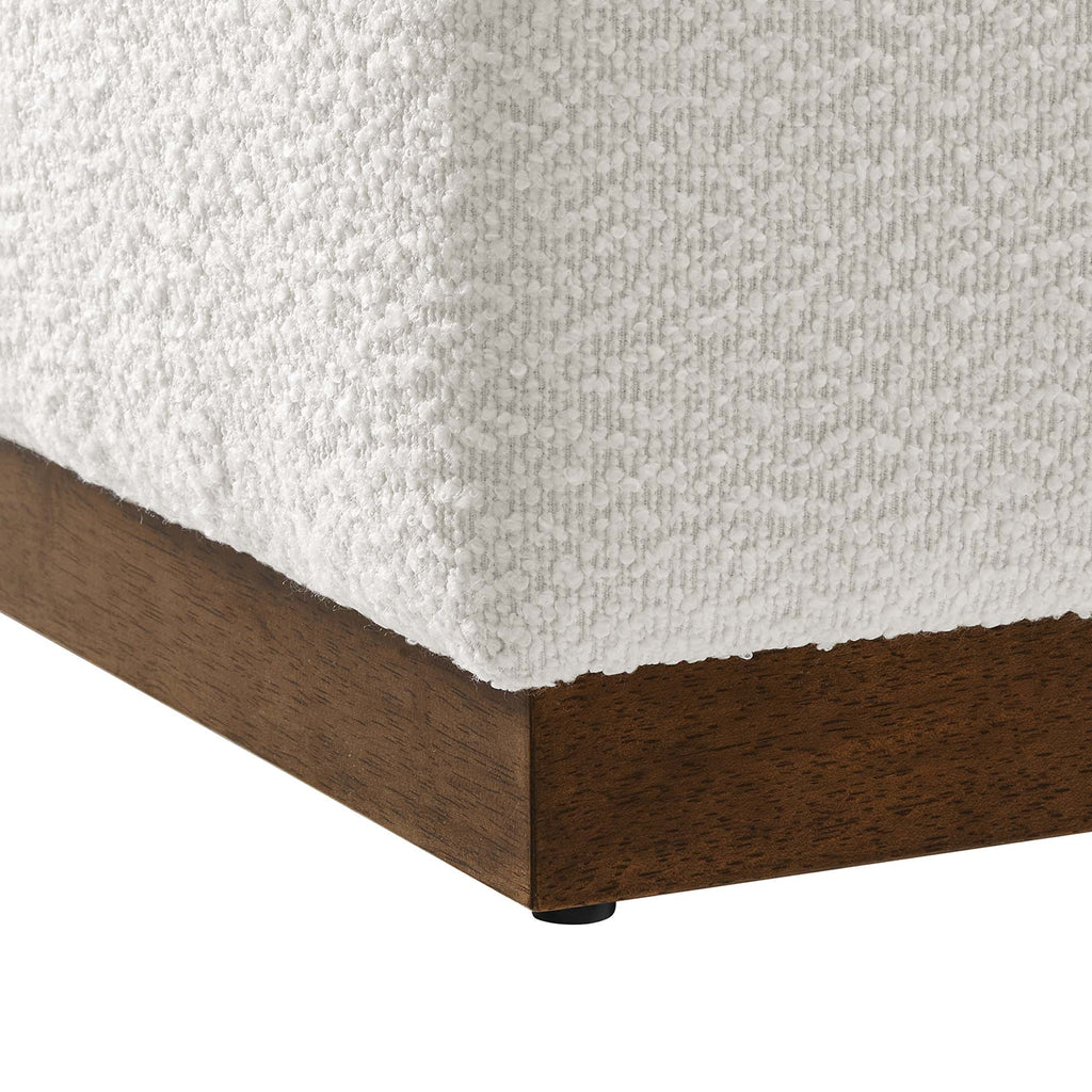 Tilden 17" Square Boucle Upholstered Ottoman - Cloud Walnut