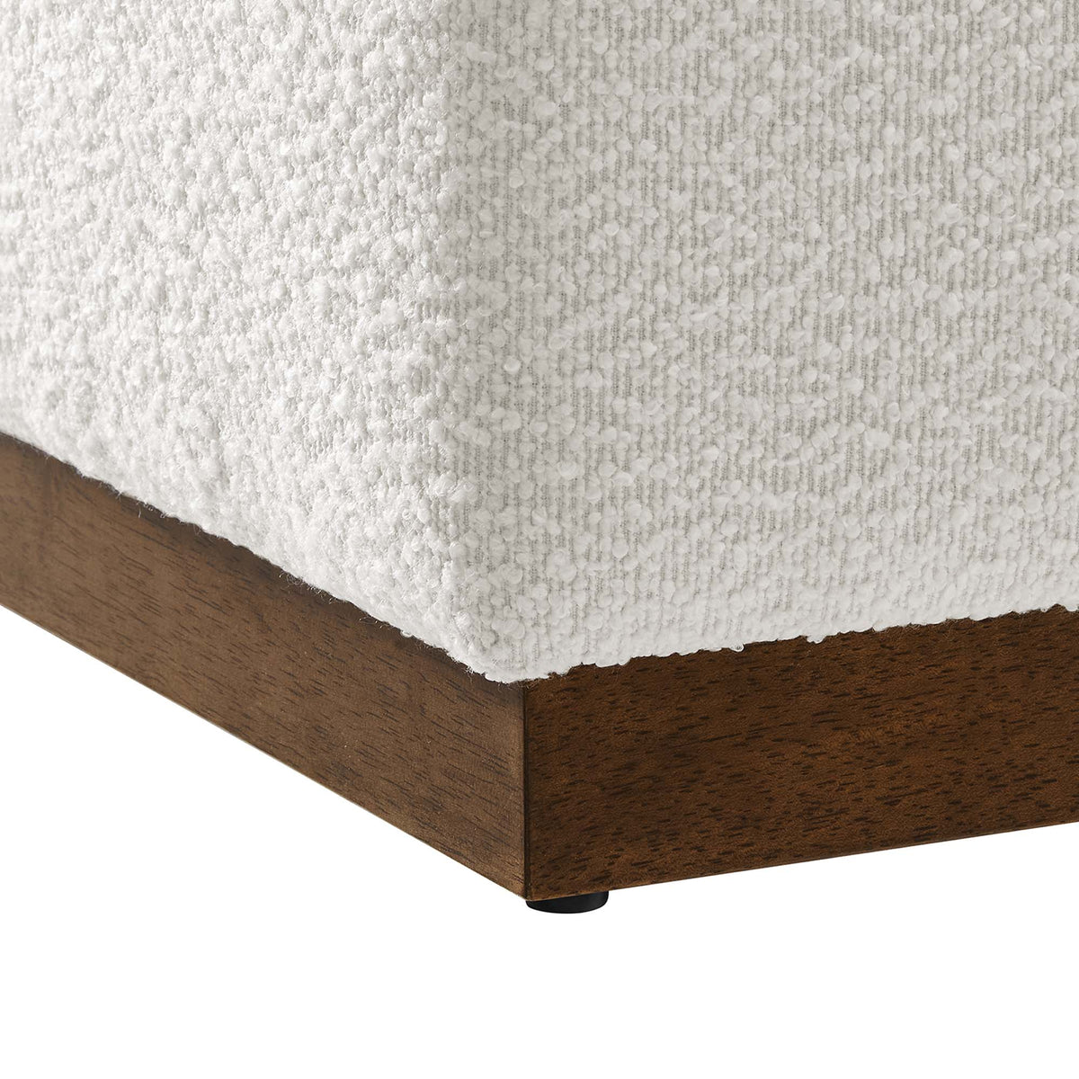 Tilden 17" Square Boucle Upholstered Ottoman - Cloud Walnut