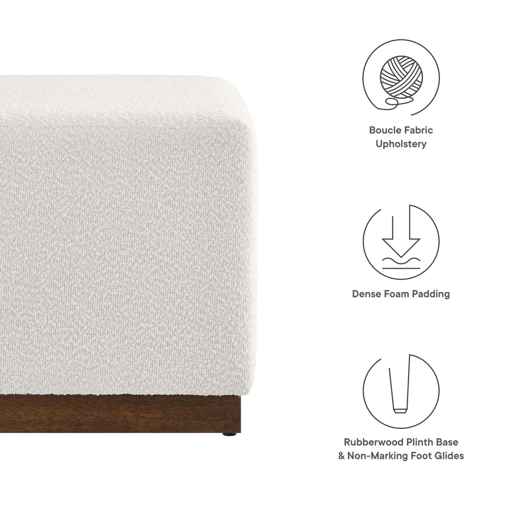 Tilden 17" Square Boucle Upholstered Ottoman - Cloud Walnut