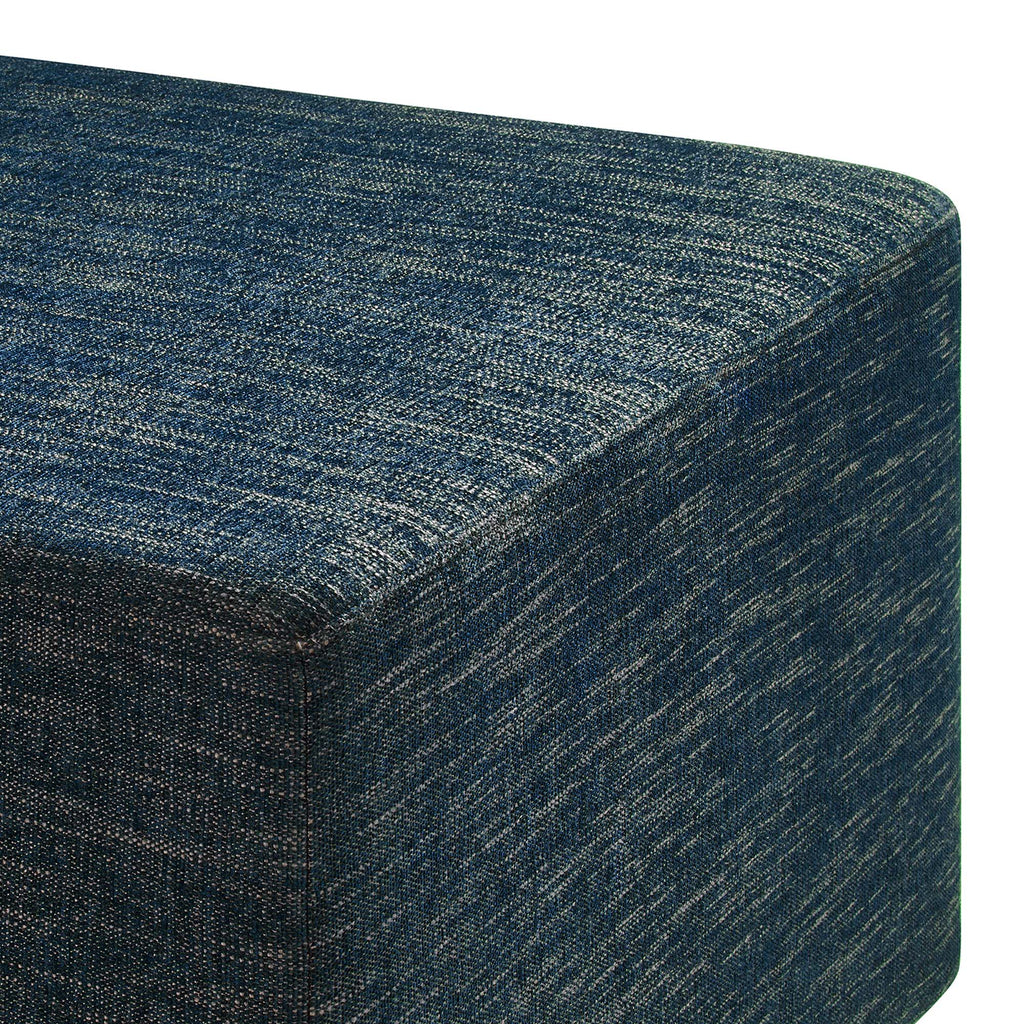 Callum Large 28" Square Woven Heathered Fabric Upholstered Ottoman - Heathered Weave Azure