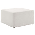 Callum Large 28" Square Woven Heathered Fabric Upholstered Ottoman - Heathered Weave Ivory