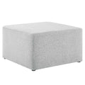 Callum Large 28" Square Woven Heathered Fabric Upholstered Ottoman - Heathered Weave Light Gray