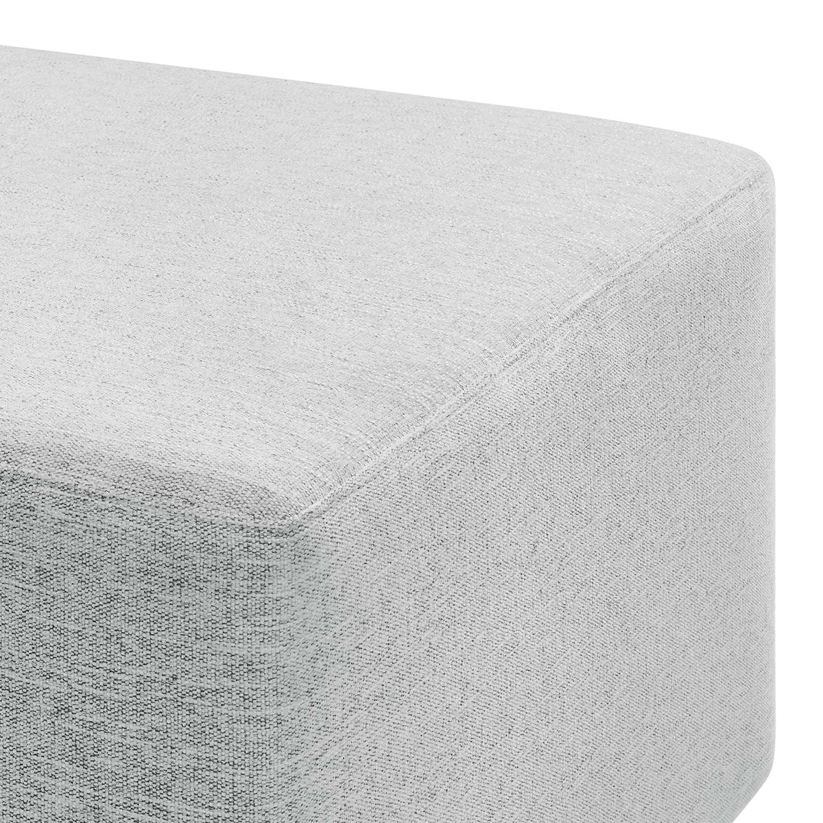 Callum Large 28" Square Woven Heathered Fabric Upholstered Ottoman - Heathered Weave Light Gray