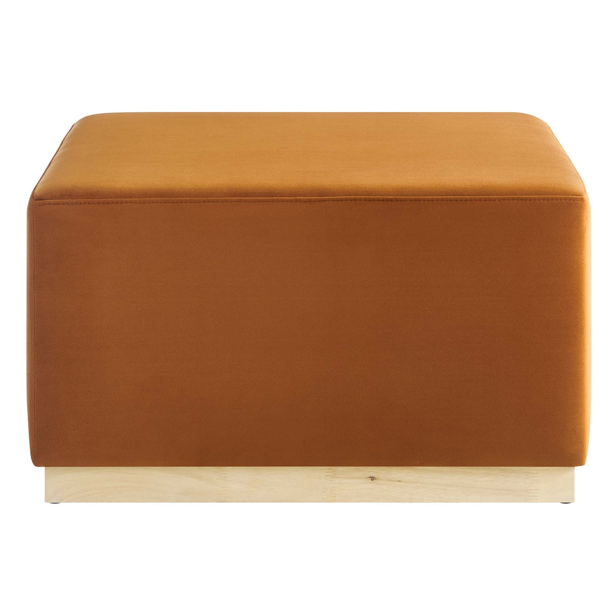 Tilden Large 28" Square Performance Velvet Upholstered Ottoman - Rust Natural