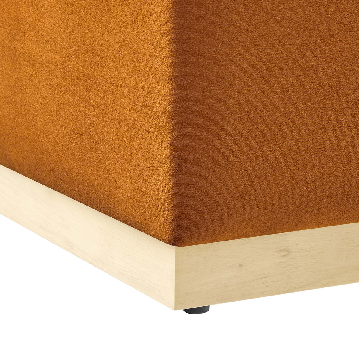 Tilden Large 28" Square Performance Velvet Upholstered Ottoman - Rust Natural