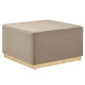 Tilden Large 28" Square Performance Velvet Upholstered Ottoman - Taupe Natural