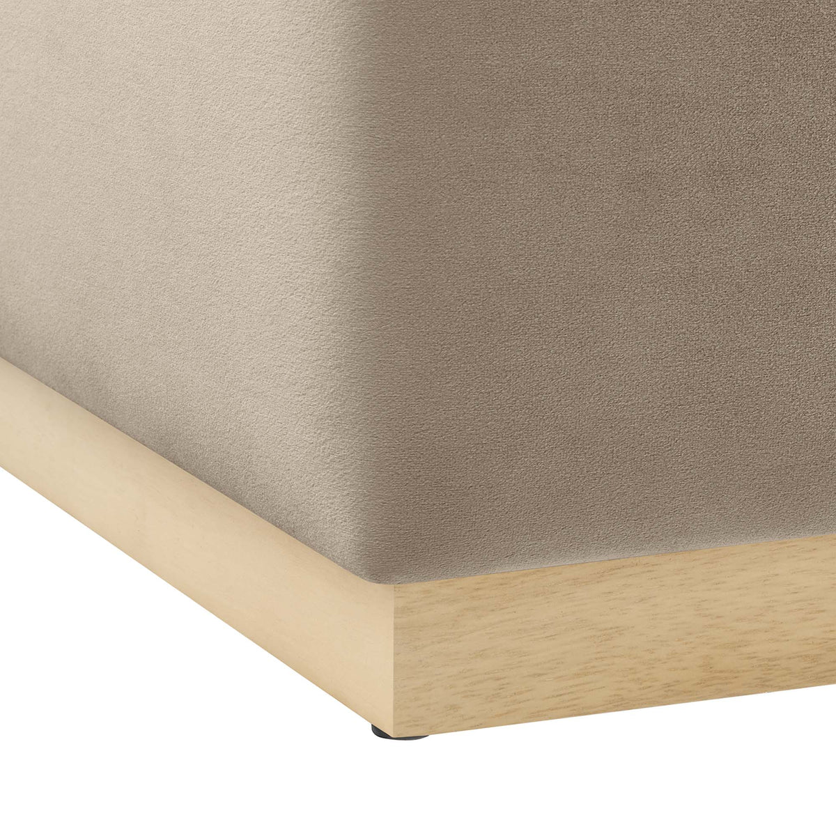 Tilden Large 28" Square Performance Velvet Upholstered Ottoman - Taupe Natural