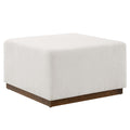 Tilden Large 28" Square Boucle Upholstered Ottoman - Cloud Walnut