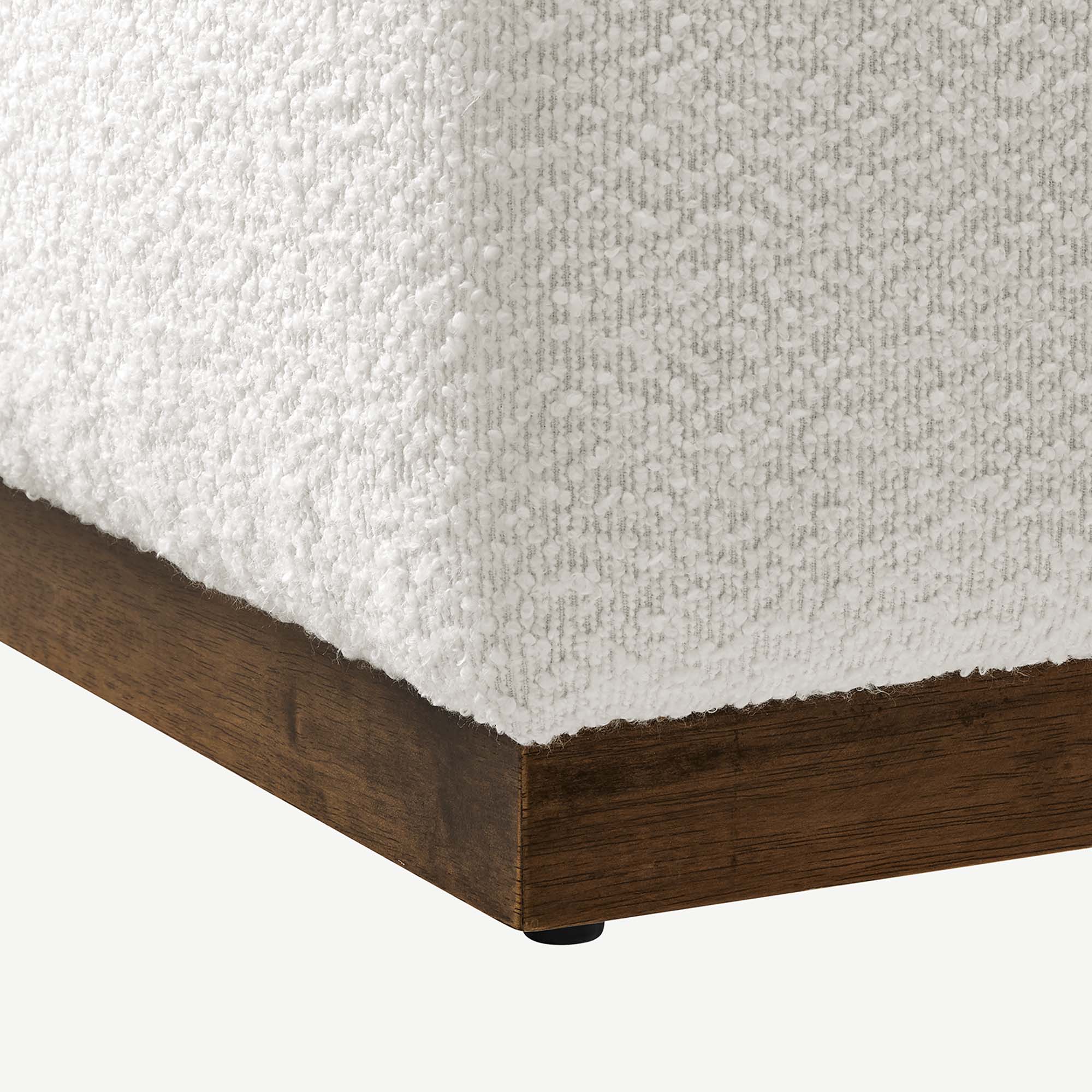 Tilden Large 28" Square Boucle Upholstered Ottoman - Cloud Walnut