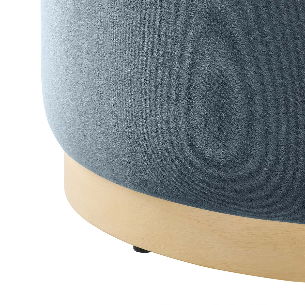 Tilden Large 23" Round Performance Velvet Upholstered Ottoman - Cadet Blue Natural