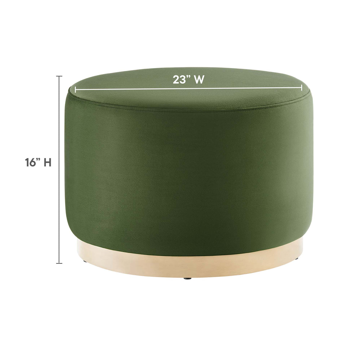 Tilden Large 23" Round Performance Velvet Upholstered Ottoman - Moss Green Natural