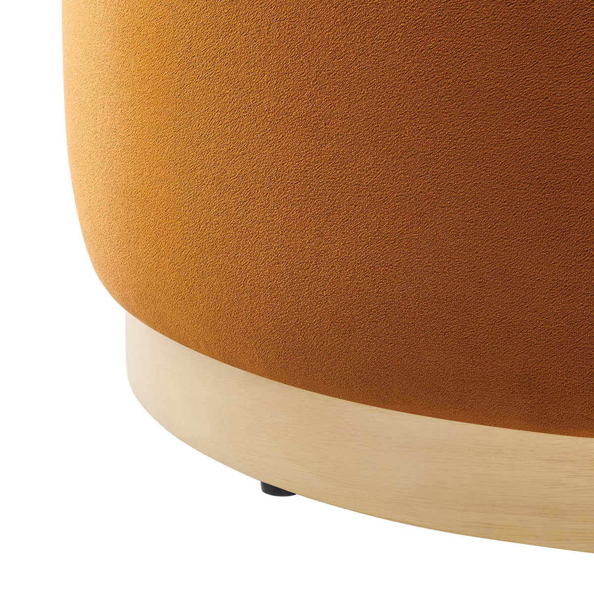 Tilden Large 23" Round Performance Velvet Upholstered Ottoman - Rust Natural