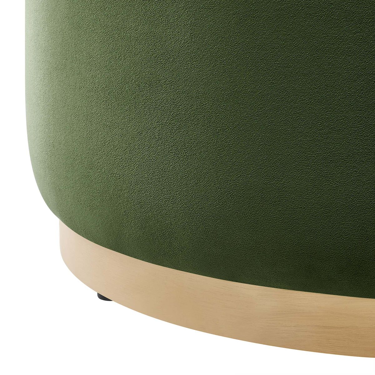 Tilden Large 29" Round Performance Velvet Upholstered Ottoman - Moss Green Natural