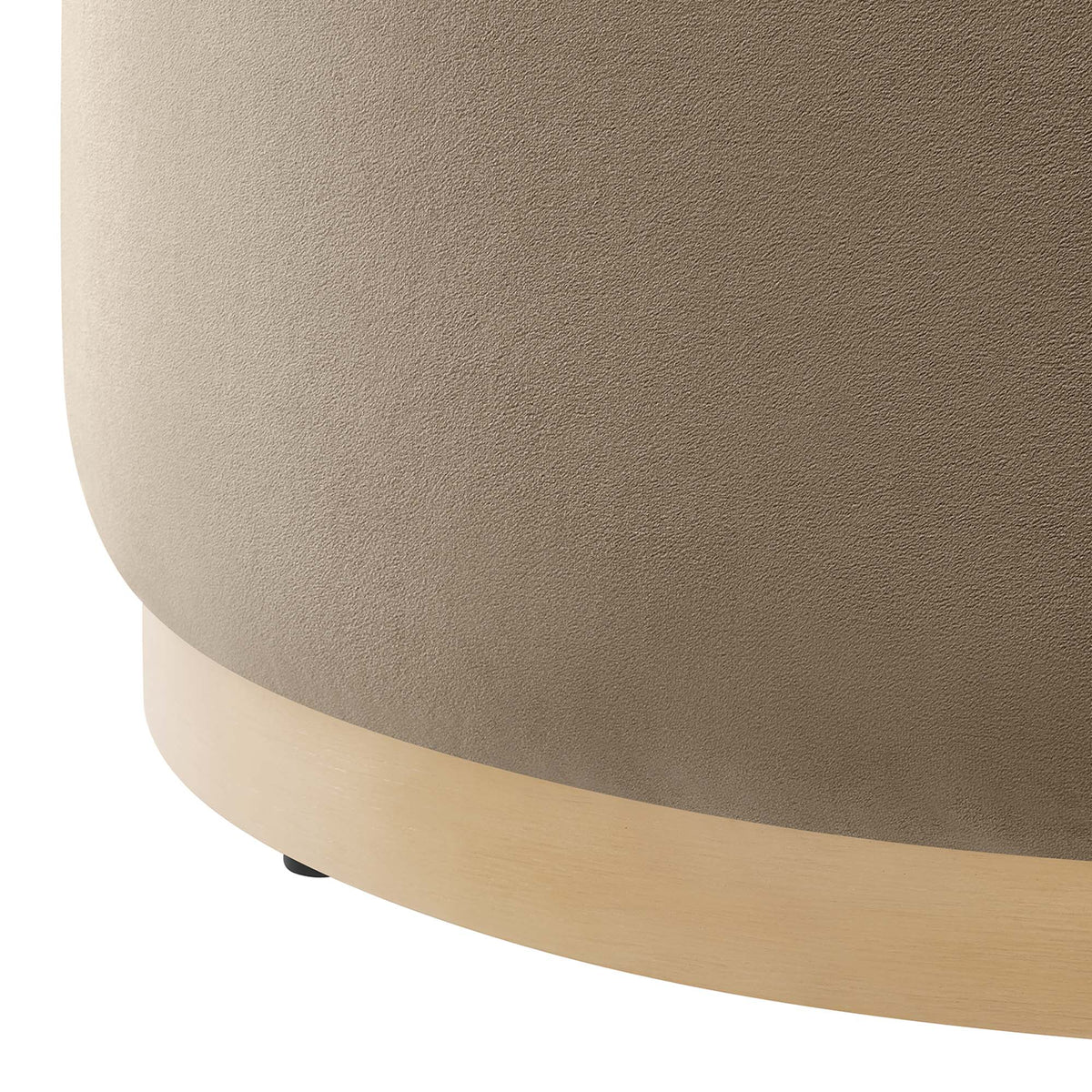 Tilden Large 29" Round Performance Velvet Upholstered Ottoman - Taupe Natural
