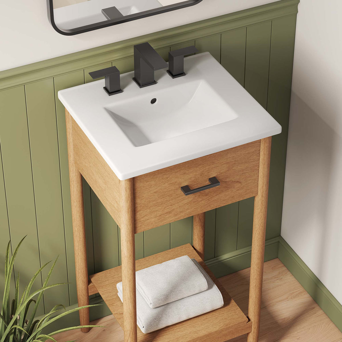 Zaire 18" Bathroom Vanity - Natural White