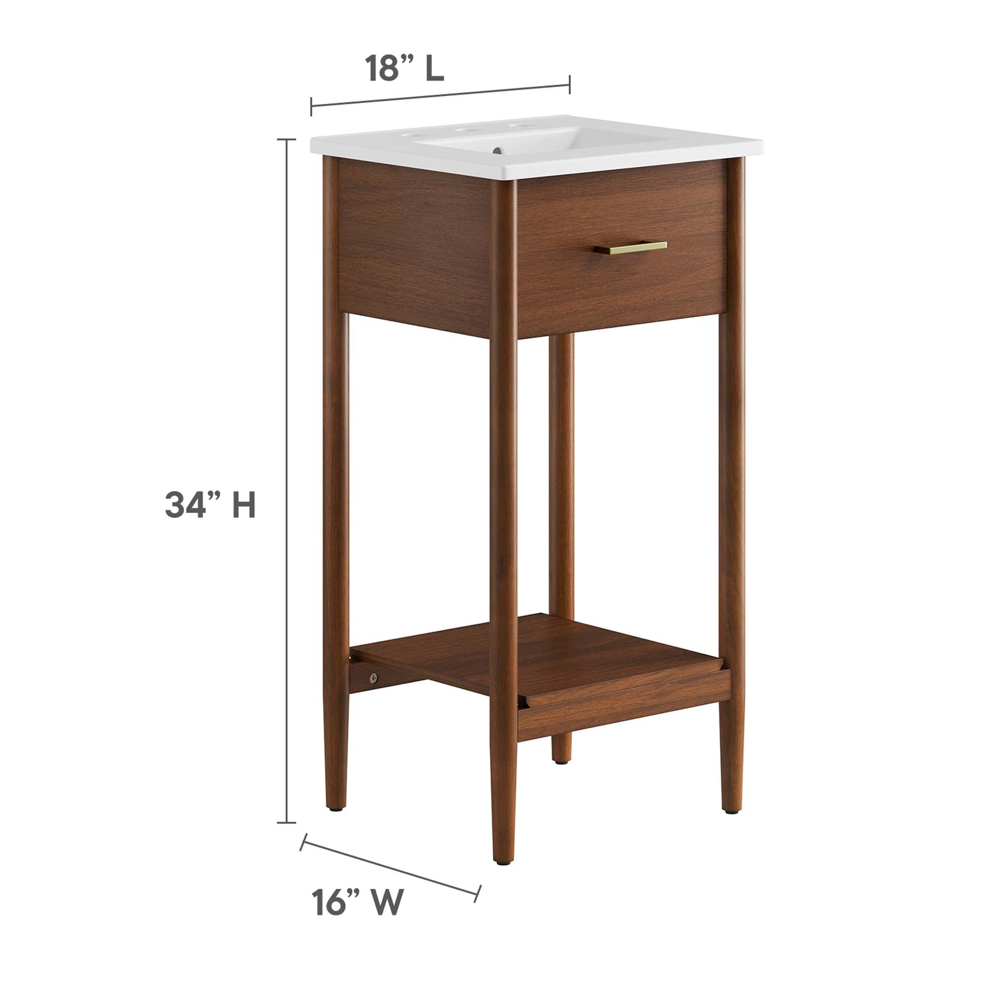Zaire 18" Bathroom Vanity - Walnut White