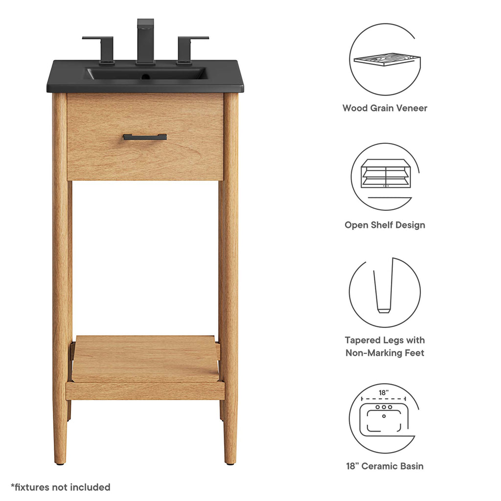 Zaire 18" Bathroom Vanity - Natural Black