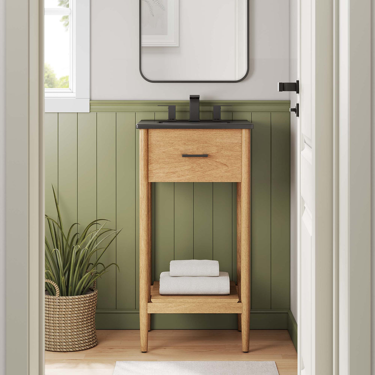 Zaire 18" Bathroom Vanity - Natural Black