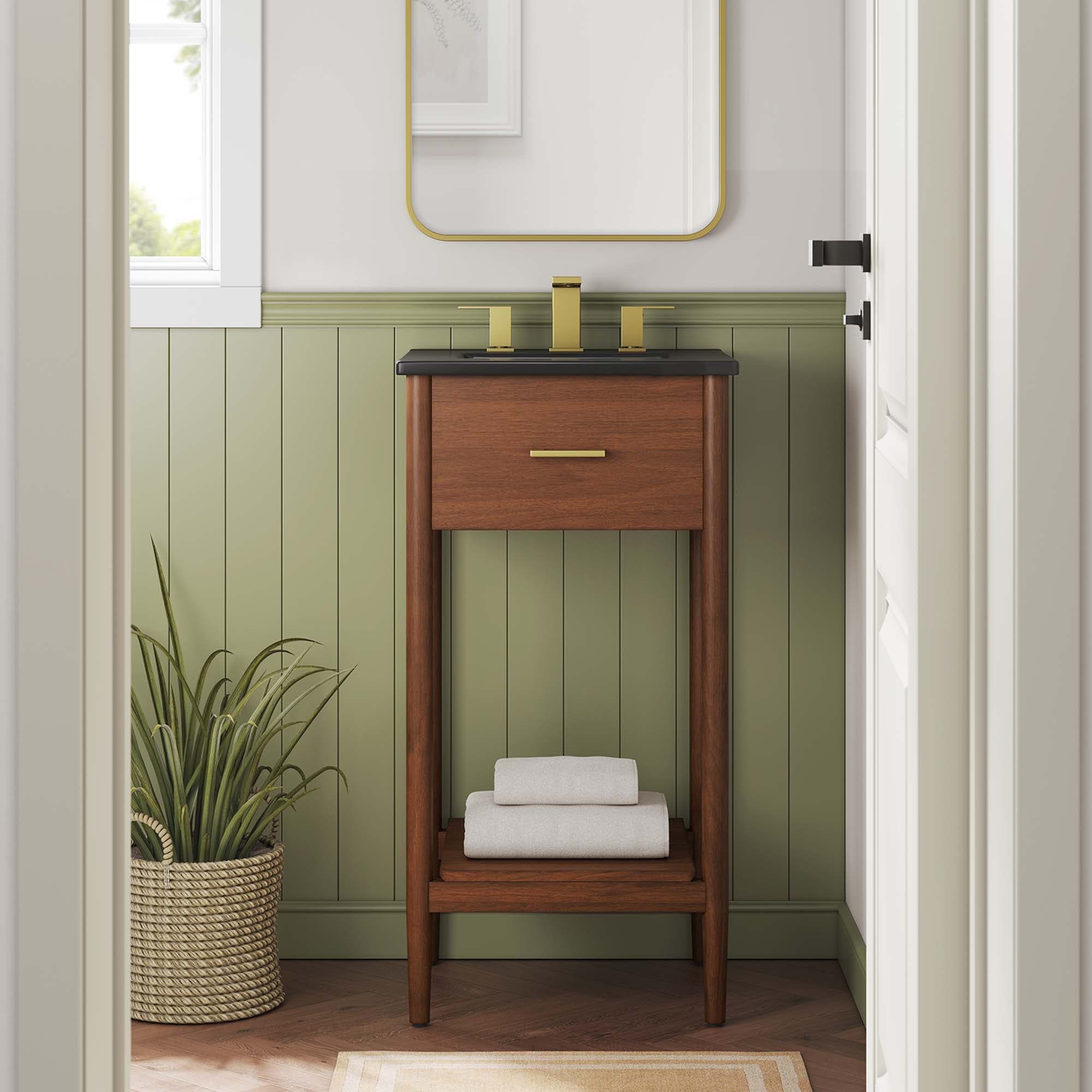 Zaire 18" Bathroom Vanity - Walnut Black