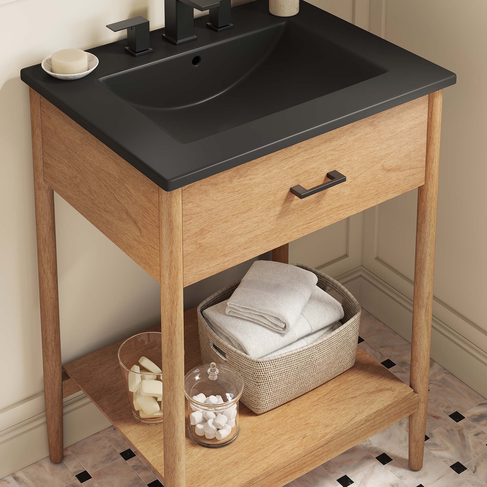 Zaire 24" Bathroom Vanity - Natural Black