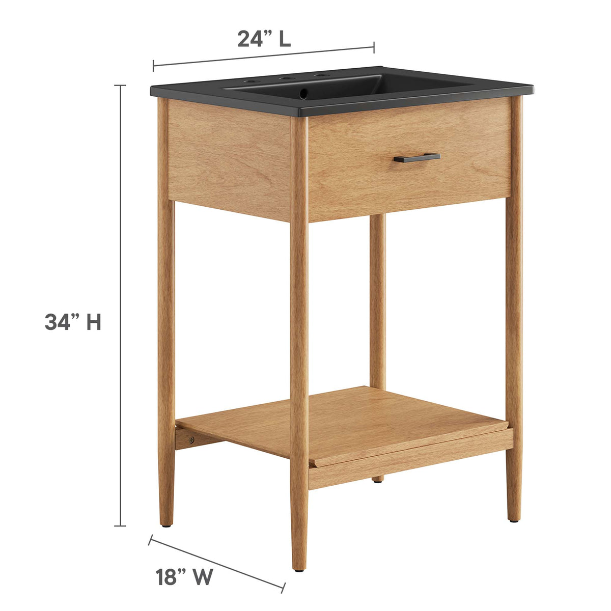 Zaire 24" Bathroom Vanity - Natural Black