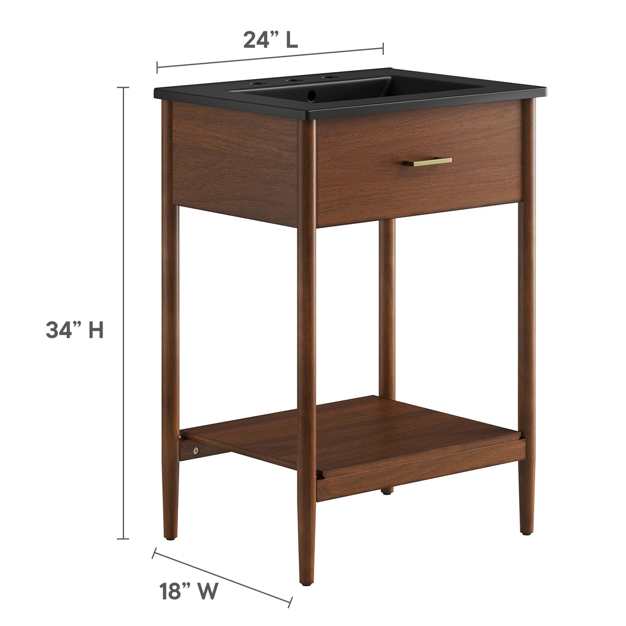 Zaire 24" Bathroom Vanity - Walnut Black