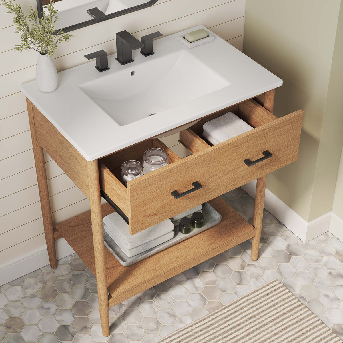 Zaire 30" Bathroom Vanity - Natural White