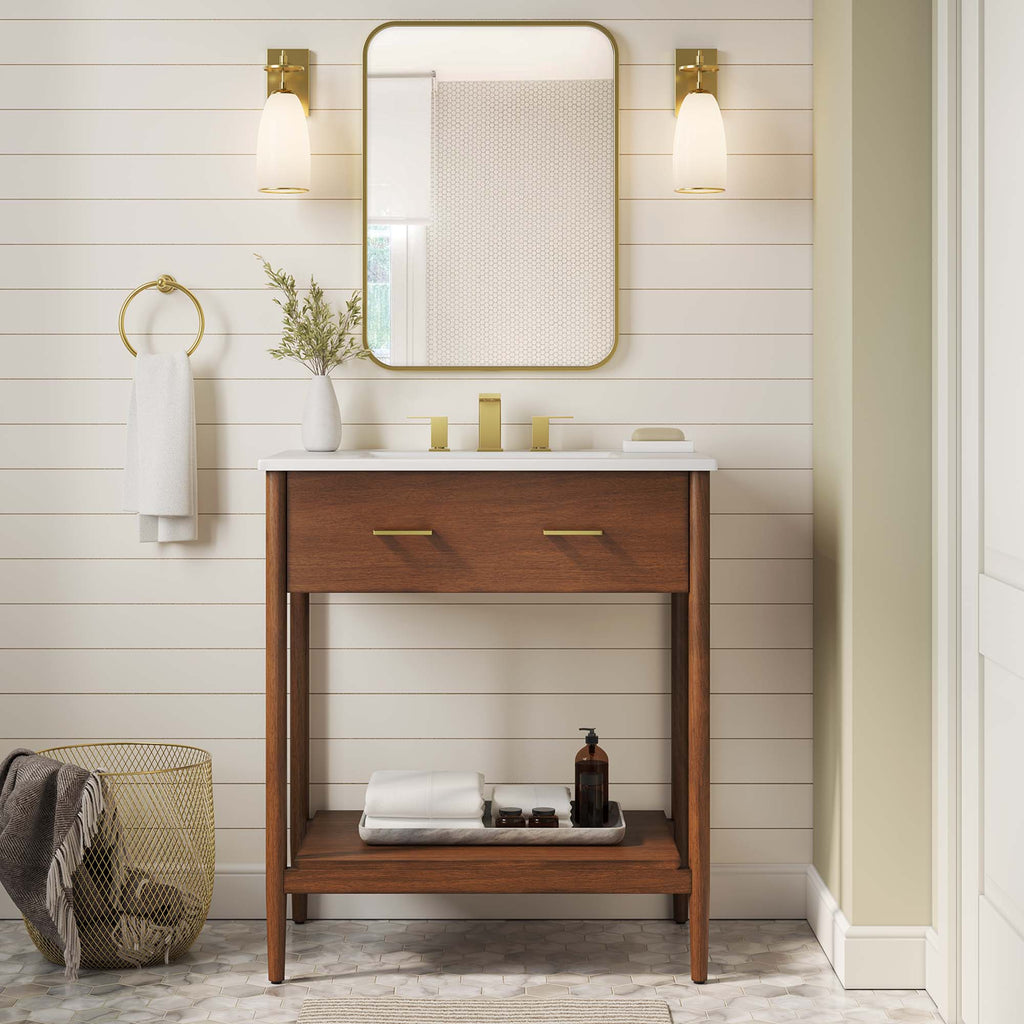 Zaire 30" Bathroom Vanity - Walnut White